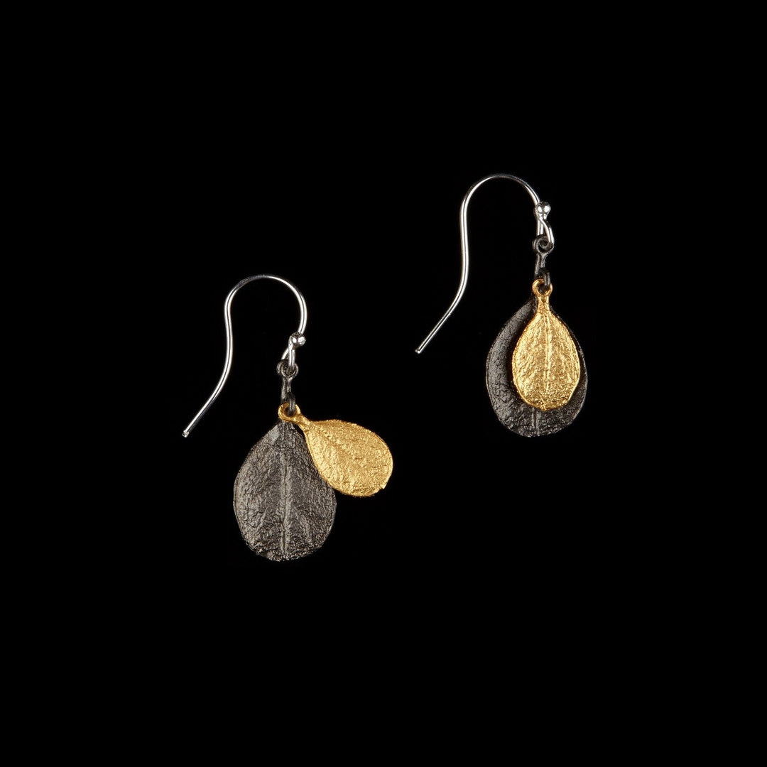 Image of the Michael Michaud Bahamian Bay Earring - Wire Gold/Gunmetal on a black background