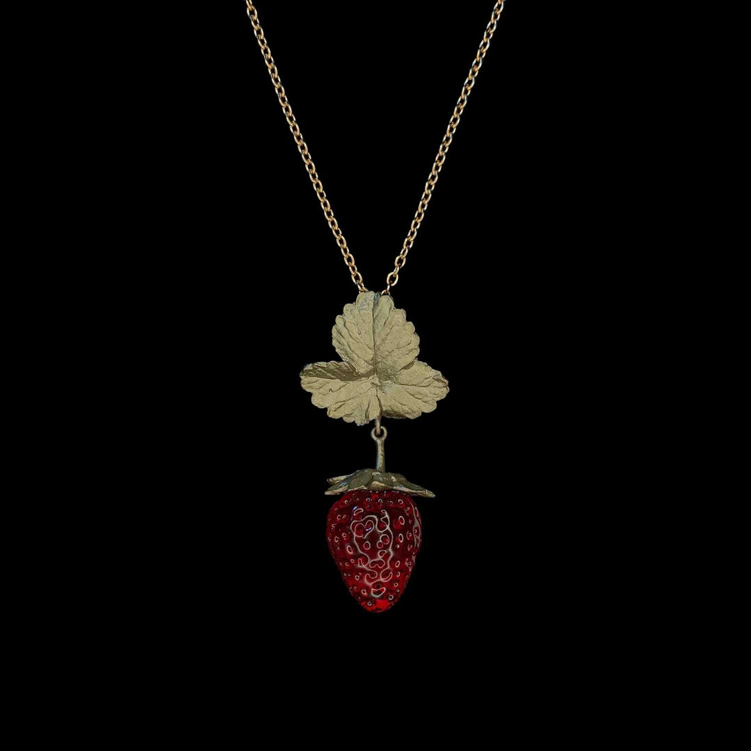 Image of the Michael Michaud Strawberry Pendant - Large Berry on a black background