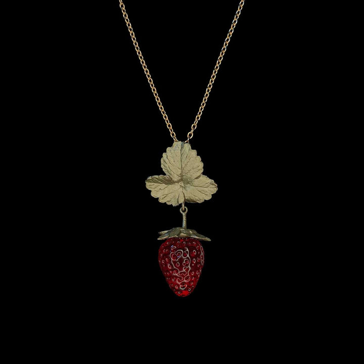 Image of the Michael Michaud Strawberry Pendant - Large Berry on a black background