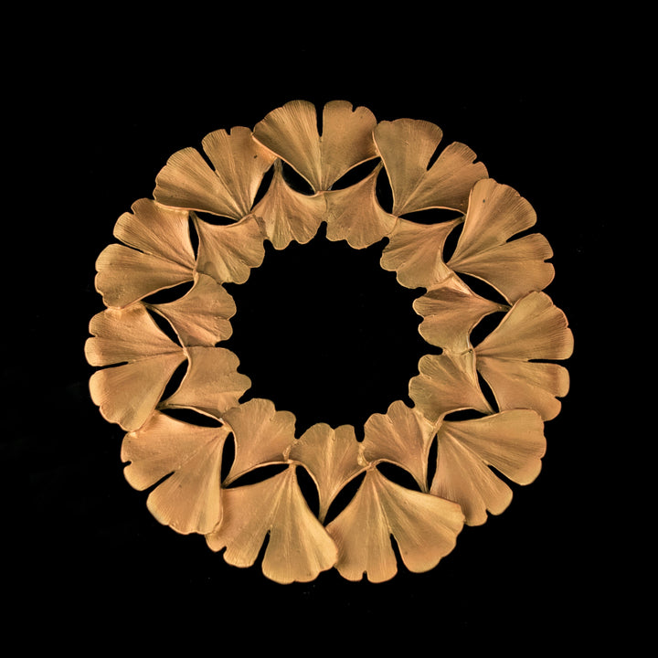 Image of the Michael Michaud Ginkgo Trivet on a black background