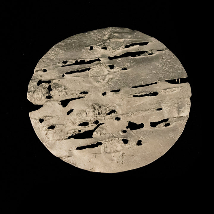 Image of the Michael Michaud Birch Bark Trivet on a black background