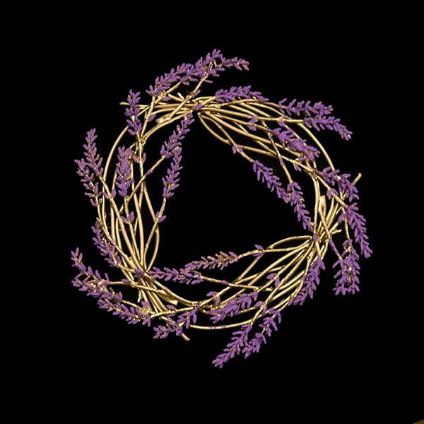 Image of the Michael Michaud Lavender Trivet on a black background
