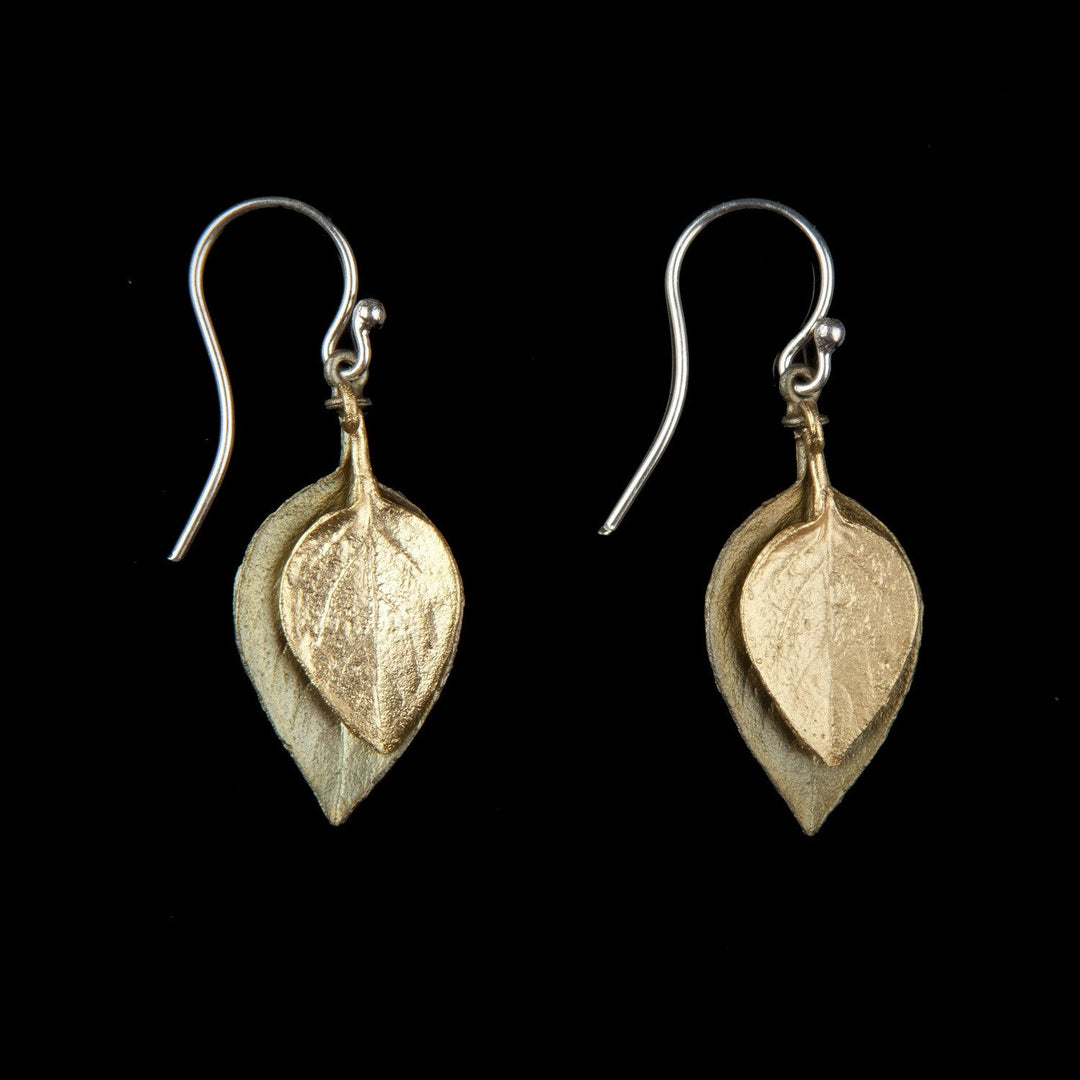 Image of the Michael Michaud Sweet Basil Earrings - Two Tone Wire on a black background
