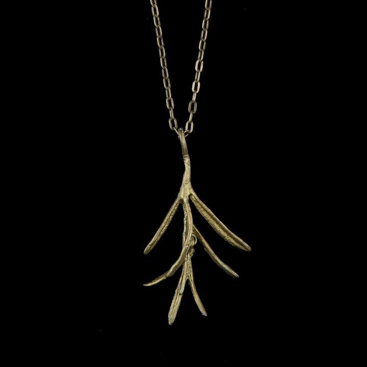 Image of the Michael Michaud Petite Herb - Rosemary Pendant on a black background