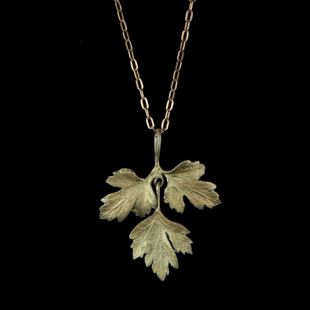 Image of the Michael Michaud Petite Herb - Parsley Pendant on a black background