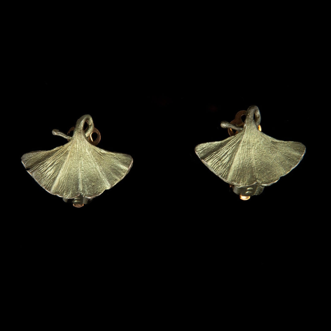 Image of the Michael Michaud Ginkgo Earrings - Clip on a black background
