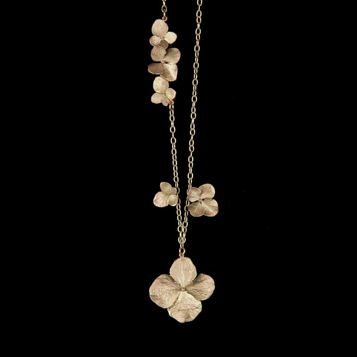 Image of the Michael Michaud Hydrangea Necklace - Long on a black background