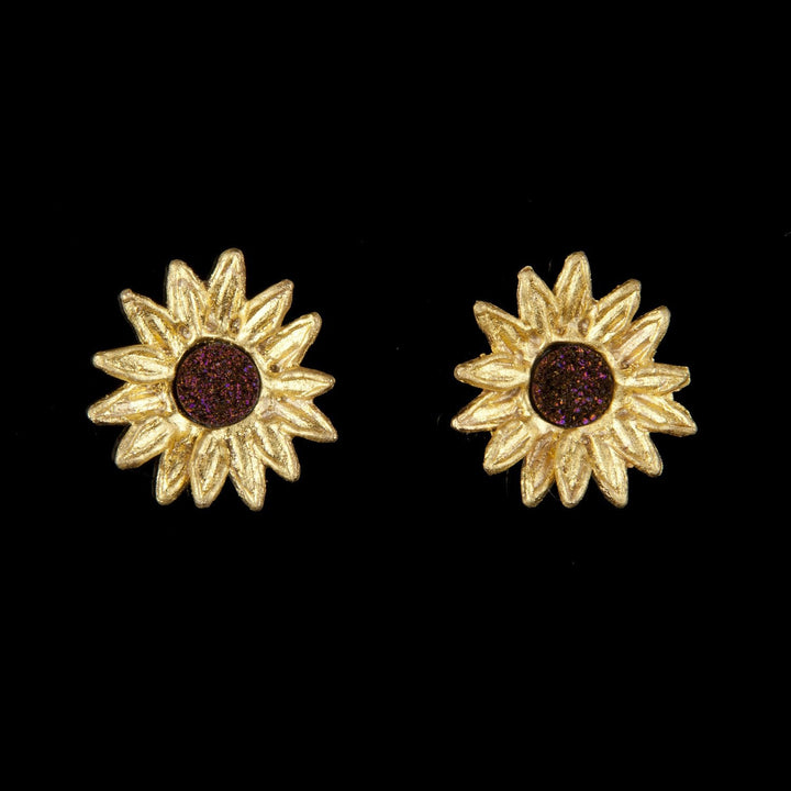 Image of the Michael Michaud Sunflower Earrings - Petite Post on a black background
