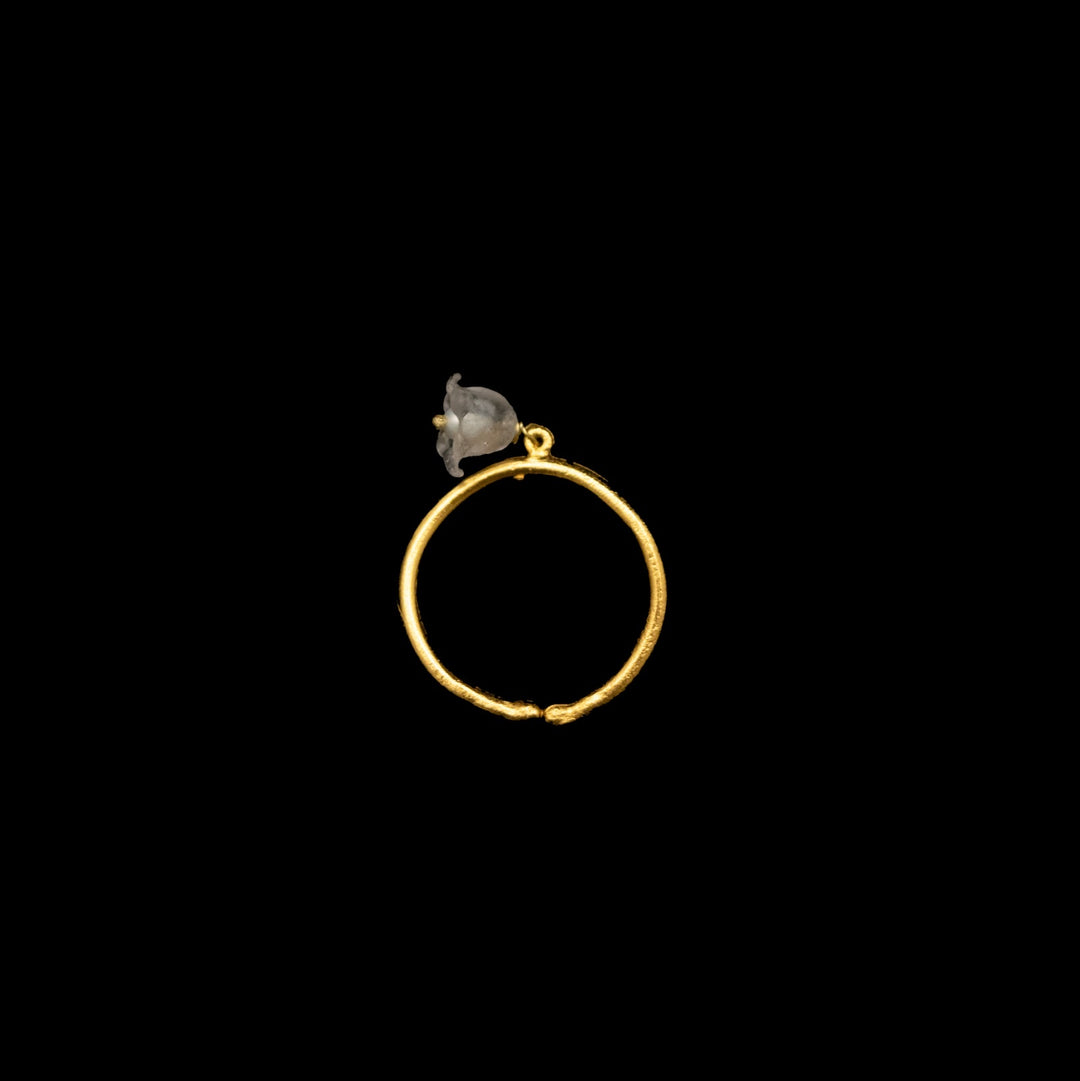 Image of the Michael Michaud Fine Lily of the Valley Ring - Single Flower on a black background