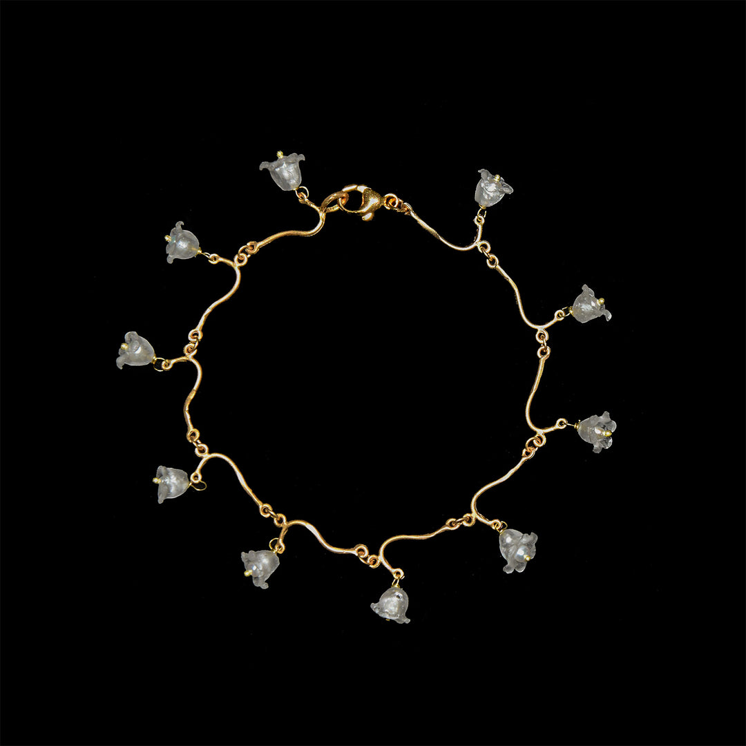 Image of the Michael Michaud Fine Lily of the Valley Bracelet on a black background